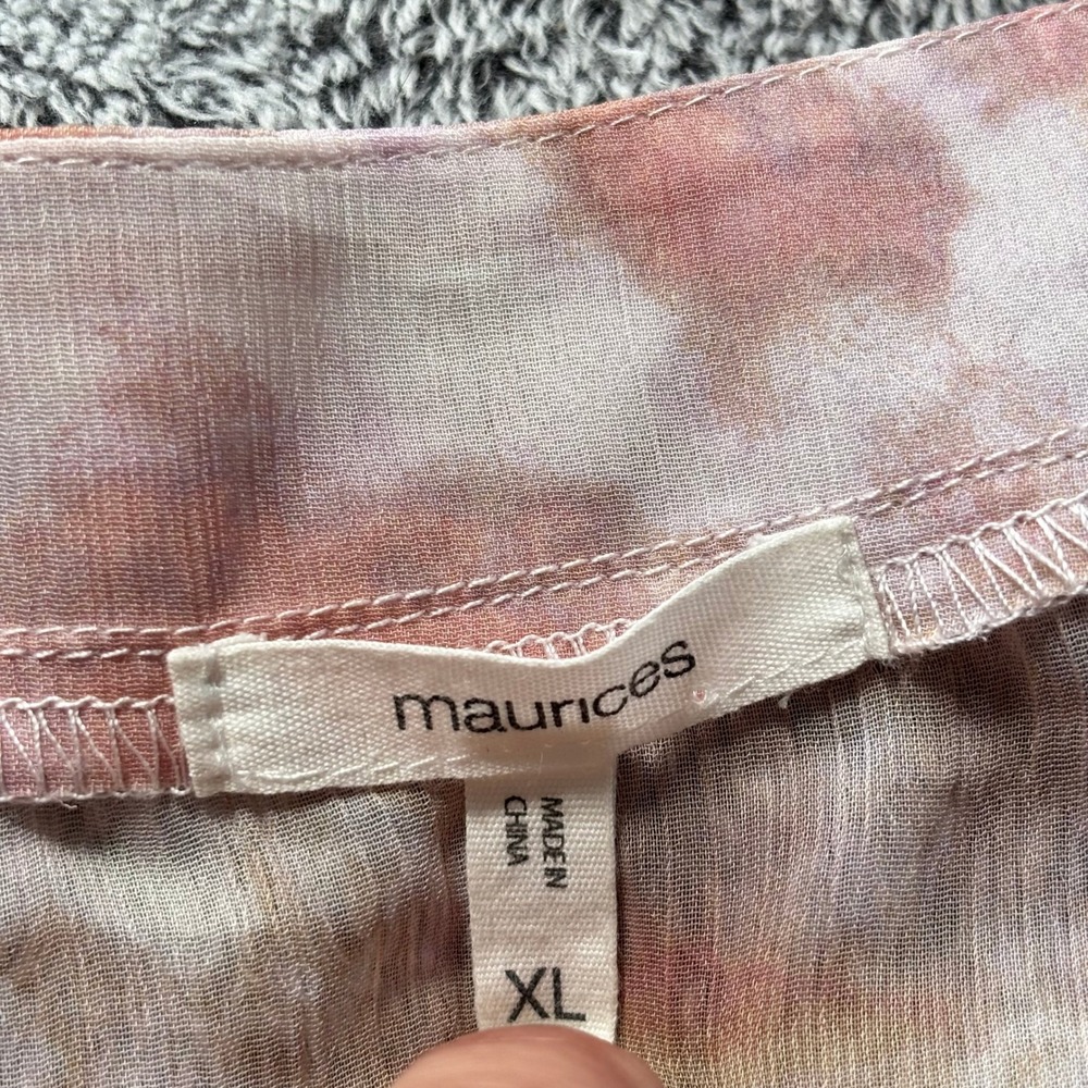 Maurices Womens Kimono Duster XL Tie Dye Sheer Ruffle Hem Hippie Ethereal 21165 - Picture 6 of 11
